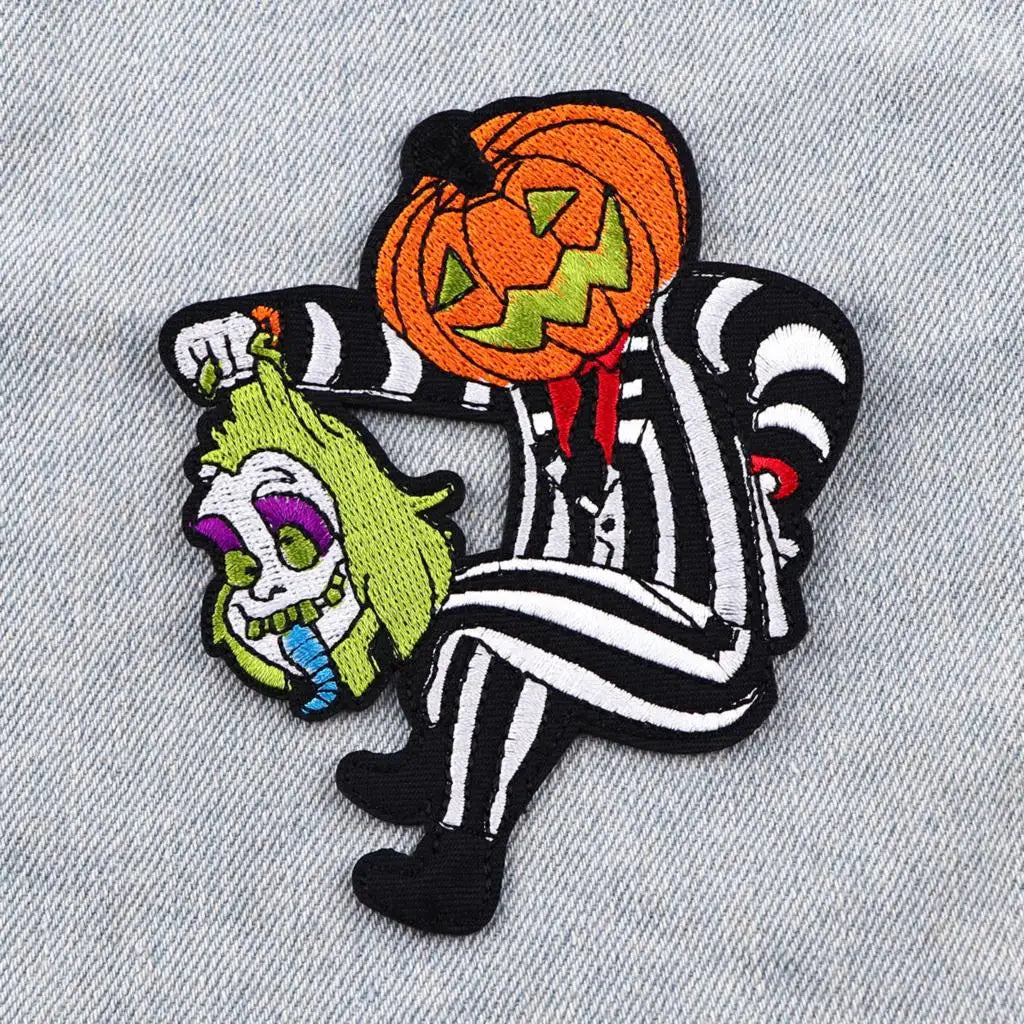 Halloween Pumpkin Patches For Clothing Horror Embroiedered Patches On Clothes Iron On Patch For Backpack/Jecket Sticker Badge