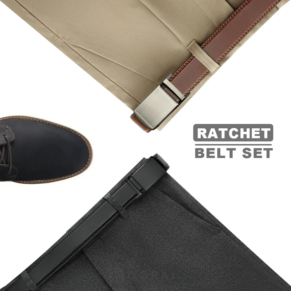 Mens Belt Genuine Leather Luxury Belt Metal Automatic Alloy Buckle Fashion Ratchet Belts for Men Cowhide High Quality Belt