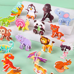 30Pcs Mini Animal DIY Paper Jigsaw Puzzles Toys for Kids Birthday Party Favors Kindergarten Rewards Baby Shower Pinata Filler