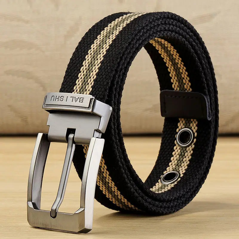 100-140cm Man Tactical Belt Mens Nylon Weave Canvas Belt For Jeans Knitted Military Pin Buckle Plus Long Belt