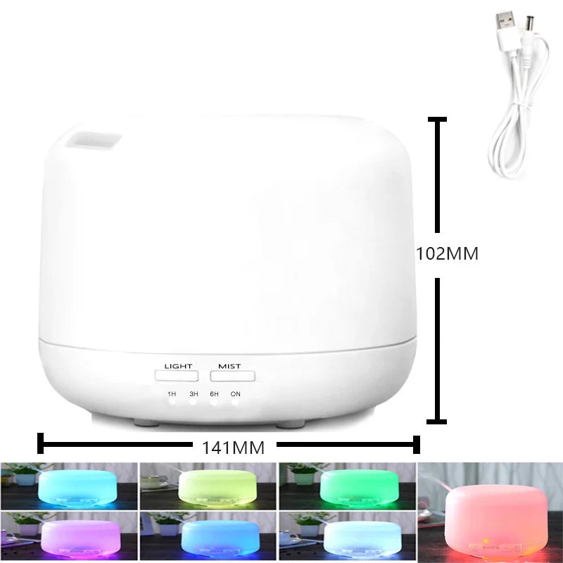 500ML Air Humidifier Essential Oil Diffuser Aroma Diffuser With Colorful Night Lights USB Humidifier Mini-Size Humidifier
