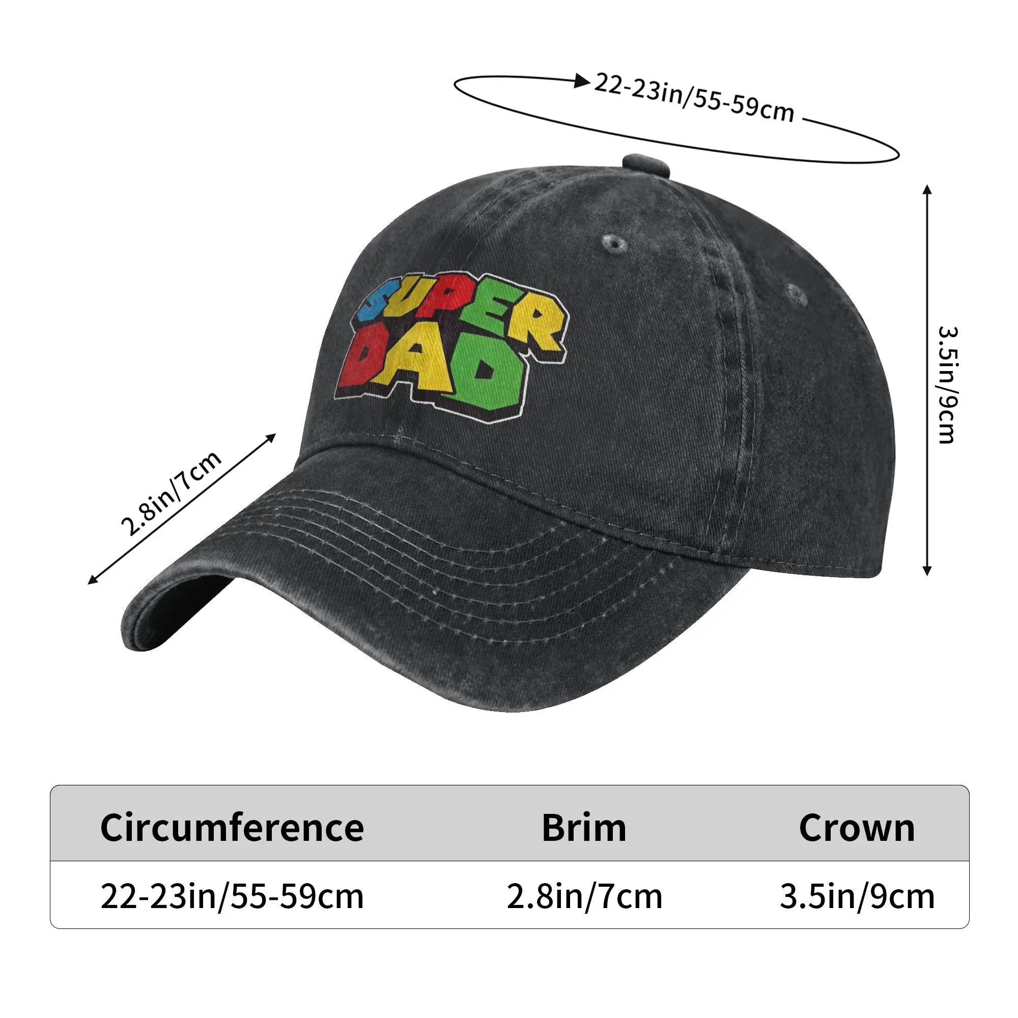 Super Dad Father's Day Gift Baseball Caps Distressed Denim Washed  Sun Cap Unisex Outdoor Running Golf Adjustable Fit Caps Hat