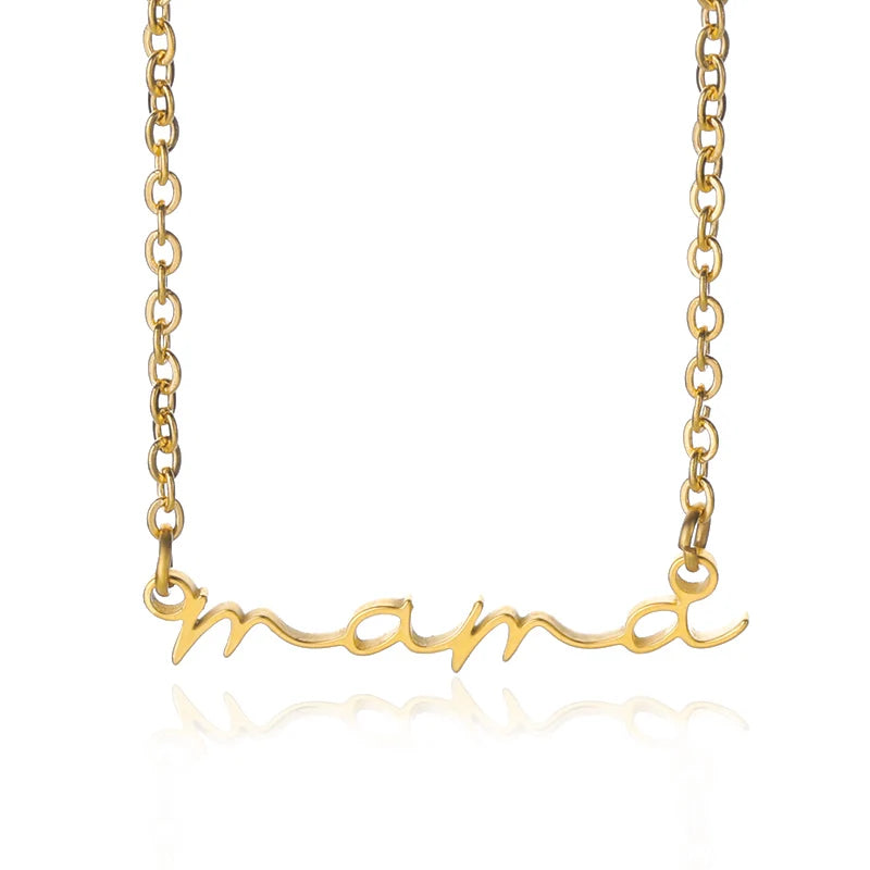 Mother's Day small Letter mama Pendant Necklace