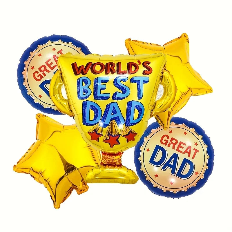 1set Large Best Dad Trophy Foil Balloons Spanish Father's Day Trophy Balloons Father's Day Party Decorations Dad Favorat Gifts