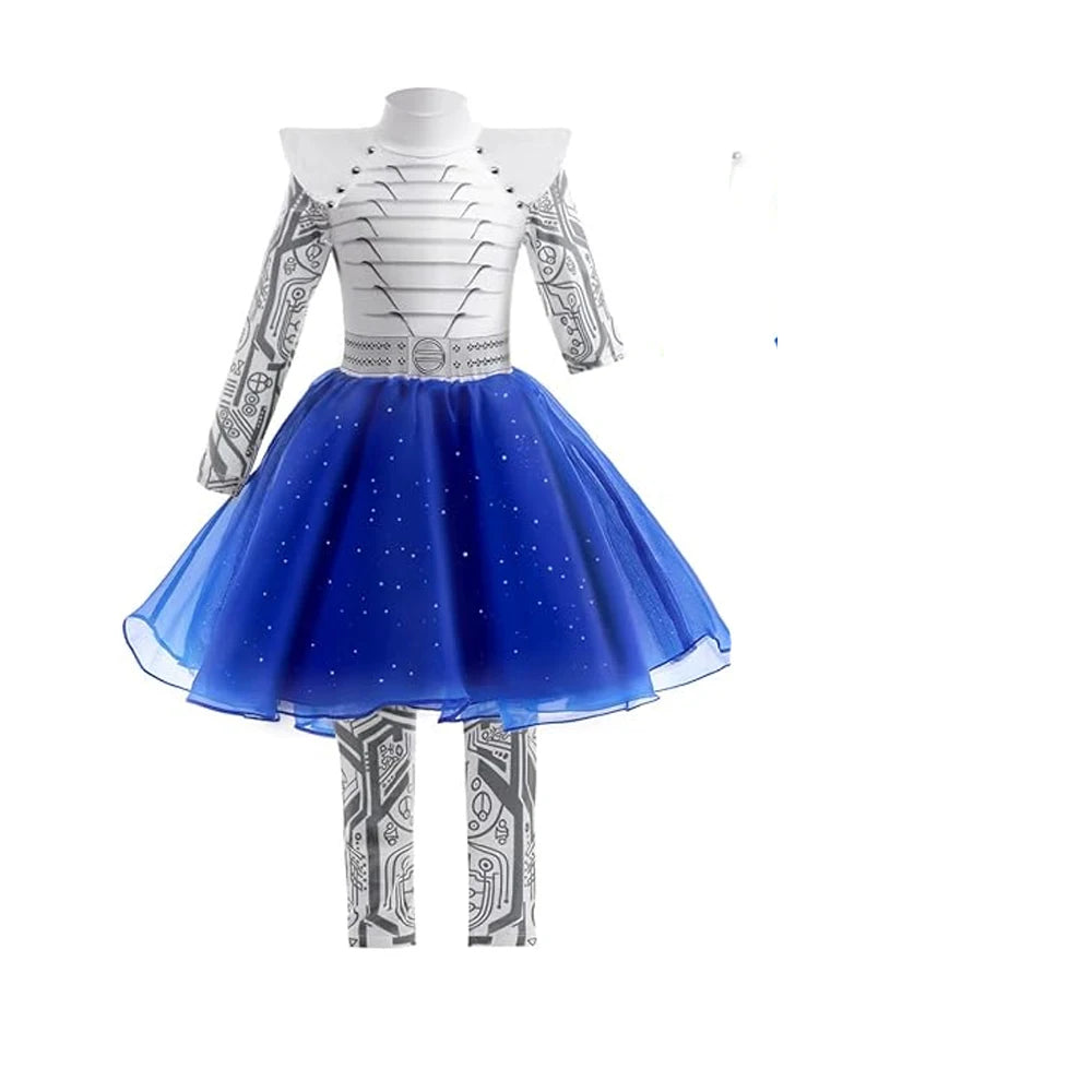 Halloween Costume for Kids Girls Zombies Long slevee Set Girls Birthday Alien Dress up Zombies Cosplay Outfits Christmas