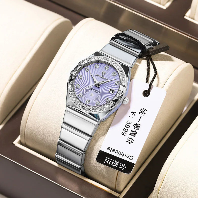Luxury Diamond Brand Womens Watches Top Waterproof Ultra Thin Ladies Watch Rose Gold Luminous Calendar Quartz Clock Female 2024