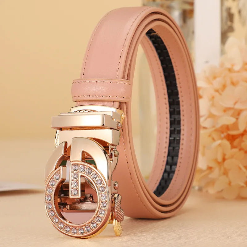 Women man  Leather Belt For Female Strap Casual All-match Ladies Adjustable Belts Designer Automatic man belt buckle