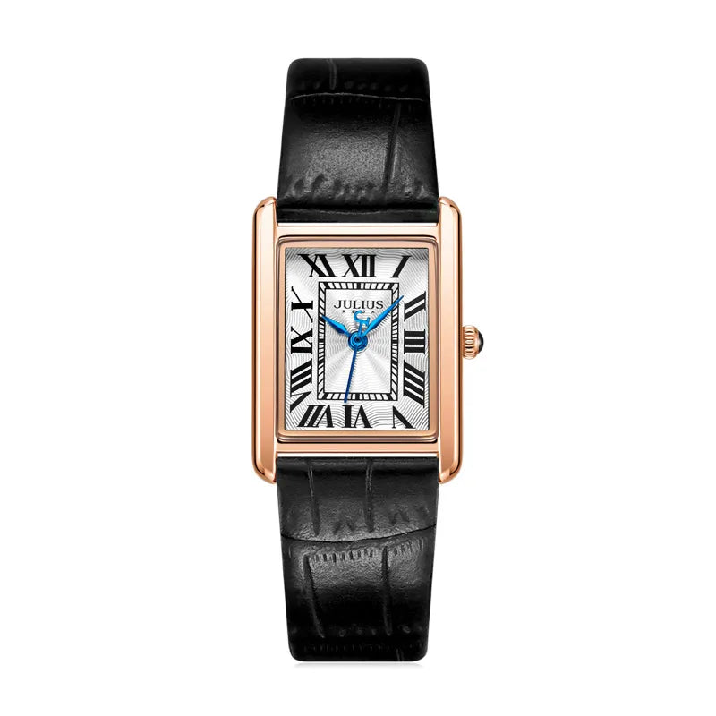 Julius Retro Classic Lady Women's Watch Japan Quartz Elegant Fashion Hours Clock Real Leather Bracelet Girl Birthday Gift Box