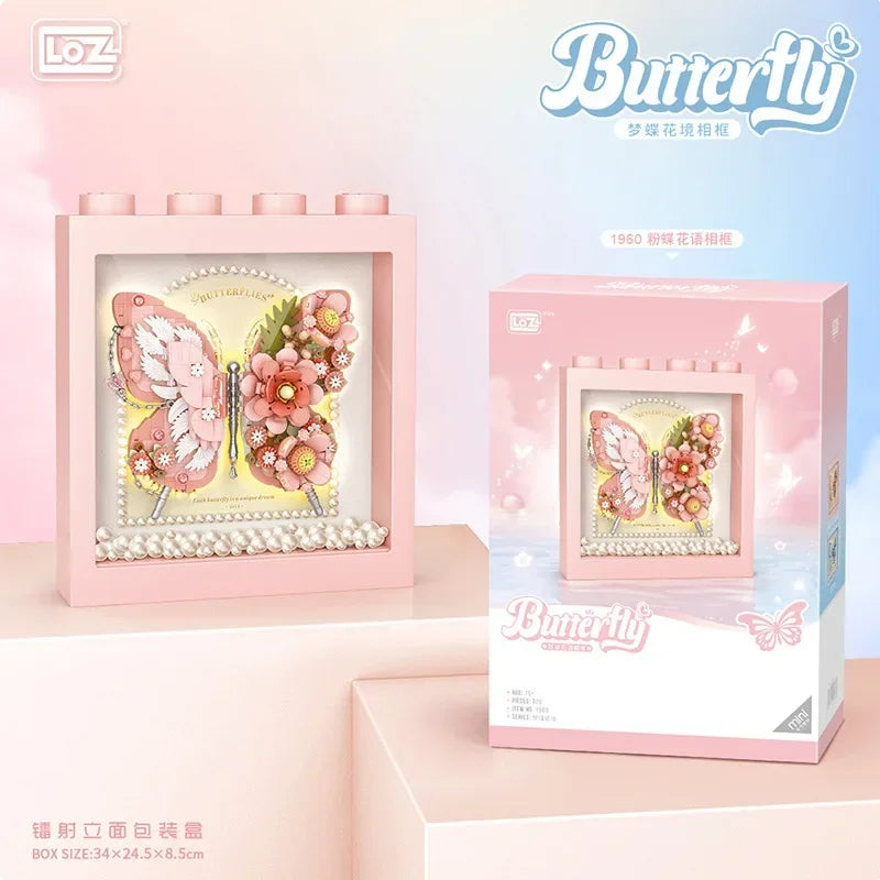 Building block picture frame Butterfly give girlfriend gift building block toy particles