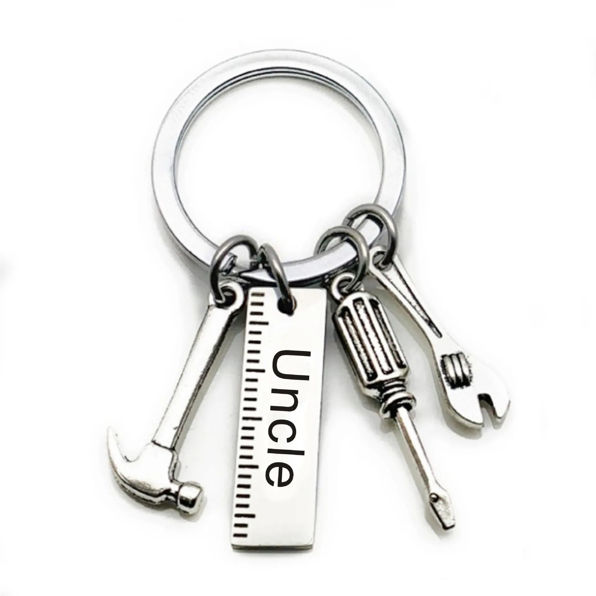 10 Pieces Stainless Steel Father Plot Mini Tool Pendant Fashion Car Keychain Backpack Pendant Souvenir for Men