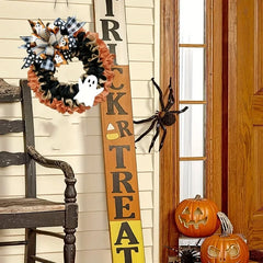 Halloween Decoration Supplies  Front Door Ghost Wreath Pendant  Ghost Cloth Bow Wreath
