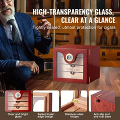 100 Cigar Humidor Cabinet Cedar Cigar Box Humidifier and Hygrometer and Shelve