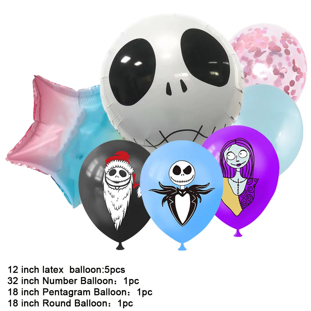 The Nightmare Before Christmas Halloween Theme Birthday Party Decoration Latex Digital Balloon Set Baby Shower Kid Boy Girl Gift