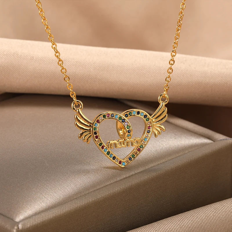 Mother's Day small Letter mama Pendant Necklace