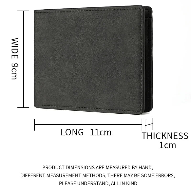 2025 New Wallet Men's Genuine PU Leather Male Short Zipper Simple Soft Leather Light Money Clip Vintage Business Wallet Students