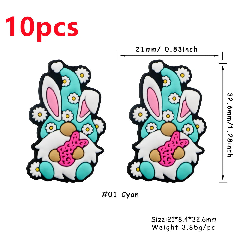 Sunnory  Easter Day Bunny Series Silicone Beads For DIY Jewelry Making Bracelet Necklace Pen Etc Handmade Accessories