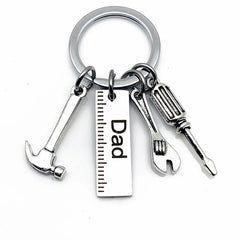 10 Pieces Stainless Steel Father Plot Mini Tool Pendant Fashion Car Keychain Backpack Pendant Souvenir for Men