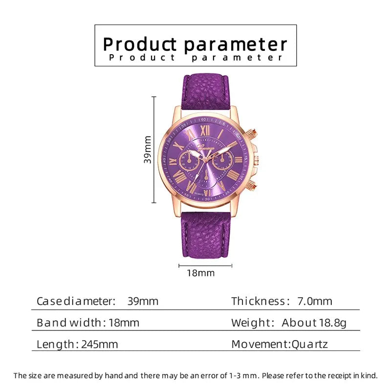 Reloj Mujer Fashion Women Watches Ladies Purple Leather Quartz Wrist Watch for Women Bussiness Casual Watch Relogio Feminino