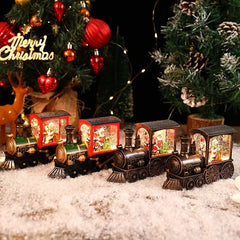 Christmas Gift Christmas Crystal Ball Ornaments LED Lights Train Santa Claus Merry Christmas Decoration for Home Party Xmas