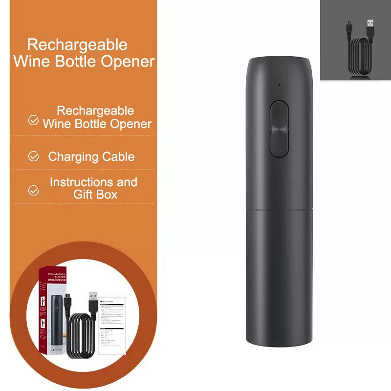 Electric Wine Bottle Opener Automatic Red Wine Corkscrew Rechargeable Wine Opener with Charging Base Wine Lover Kitchen Gadgets