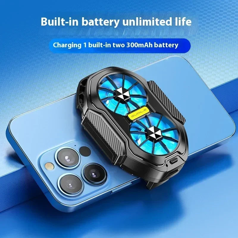 Dual Fan Rechargeable Mobile Phone Cool Heat Sink Cooler Universal Stronger Cooling Portable Phone Cooling Mute Fan Air Cooling