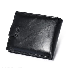 Leather Mens Wallet with Coin Pocket Genuine Leather Wallet for Men Short Style