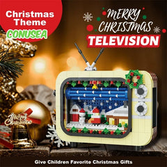 Christmas Gifts Tv Building Blocks Diy Assembly Toy Television Brick New Year Gifts Construction Toys for Children Girls Boys