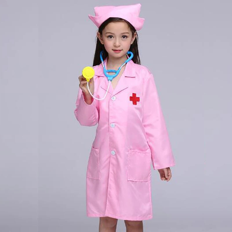 Kids Cosplay Clothes Boys Girls Doctor Nurse Uniforms Fancy toddler halloween Role Play Costumes Party Wear doctor gown