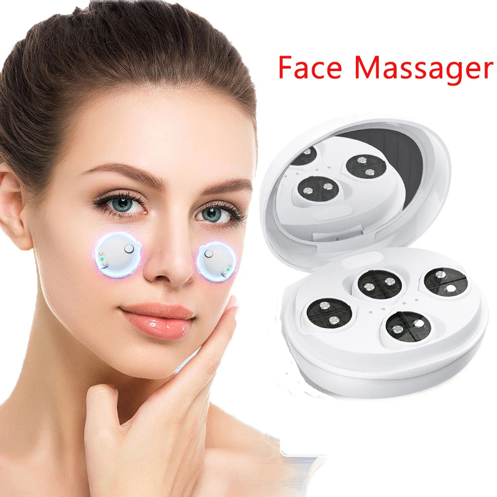 Ems Pulse Microcurrent Eye Massager Red Light Therapy Face Lifting Device Fatigue Relief Lighten Dark Circles Eye Bag Removal