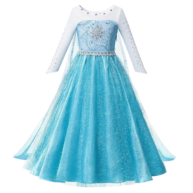 Disney Rapunzel Cinderella Princess Girls Dress Elsa Anna Kids Halloween Vestidos Costume Children Birthday Party Dress