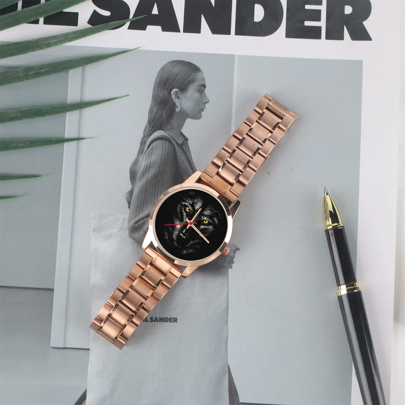 Name Woman Watch for Women Wife Photo Pattern Friend Custom Made Gift Logo Lady Wrist Watch Black Wolf Girl Quartz Wristwatches