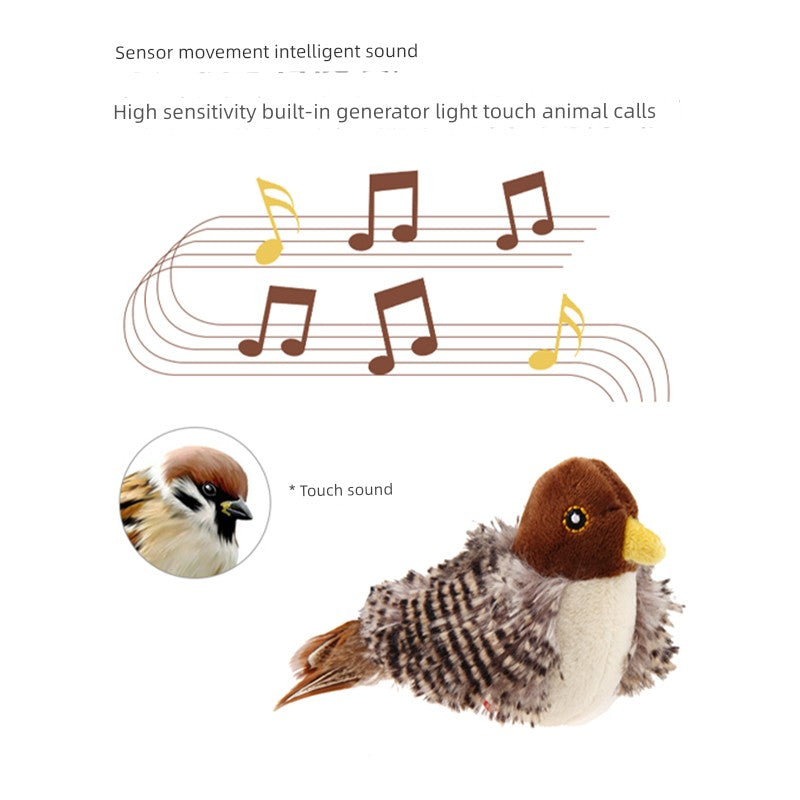 Cat Toy Artificial Bird Mouse Sound Relieving Stuffy Cat Self-Hi Handy Gadget Stuffed Cat Teaser