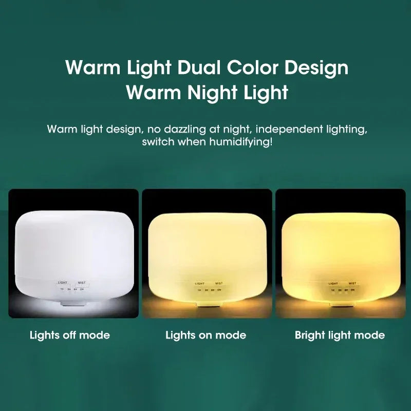 500ML Air Humidifier Essential Oil Diffuser Aroma Diffuser With Colorful Night Lights USB Humidifier Mini-Size Humidifier