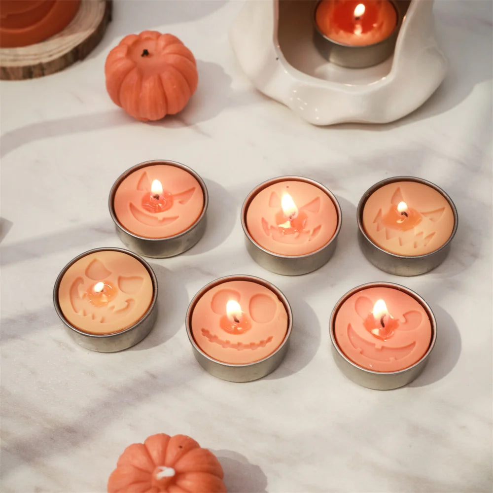 Nicole Haunted Grins Tealight Candle Silicone Mold Halloween Candle Mould Handmade Candle Making Supplies