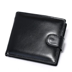 Leather Mens Wallet with Coin Pocket Genuine Leather Wallet for Men Short Style