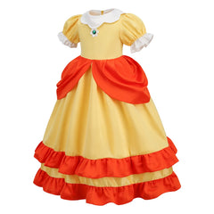 Daisy Princess Dress Girl Cartoon Movie Cosplay Costume Summer Kids Orange Party Outfits 2-10 Years Halloween Fancy Clothes