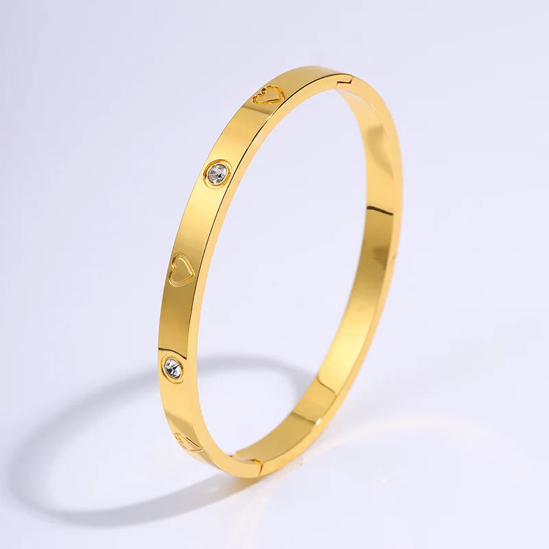 Women's Gold Bracelet 18K Gold Plated Friendship Love Bracelet Cubic Zirconia