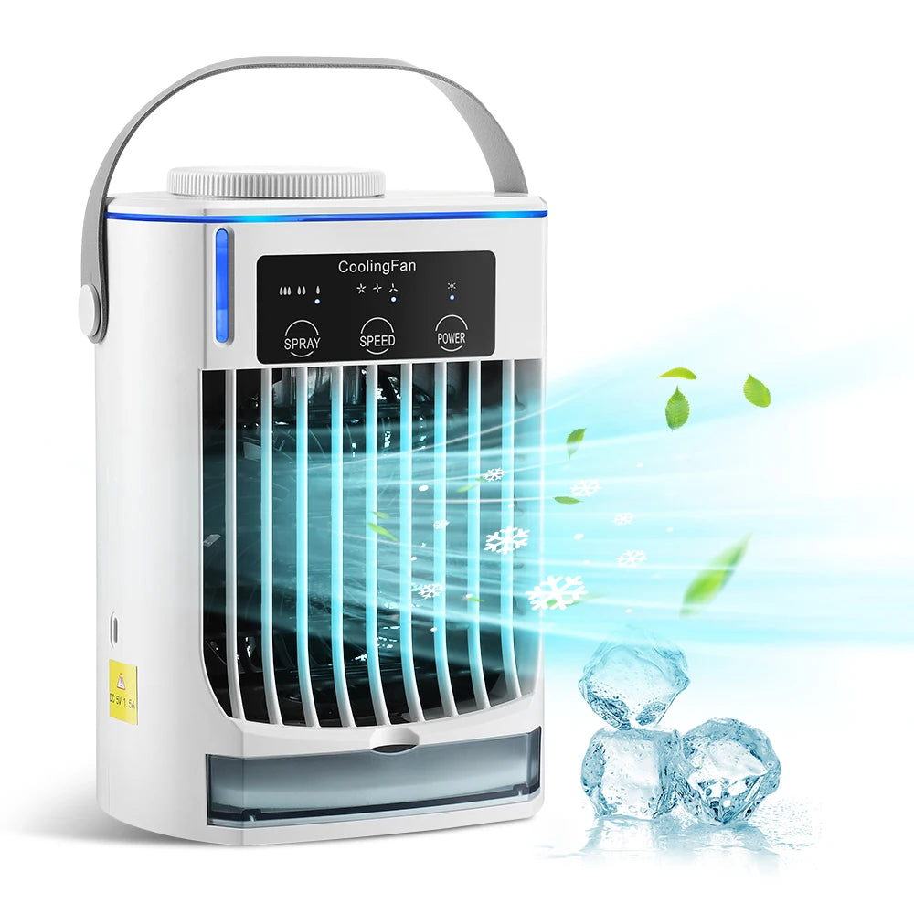 Portable Cold Air Conditioner Evaporative Air Cooler Mini Usb Table Fan Desktop Air Conditioning Fan Humidifier for Home Room