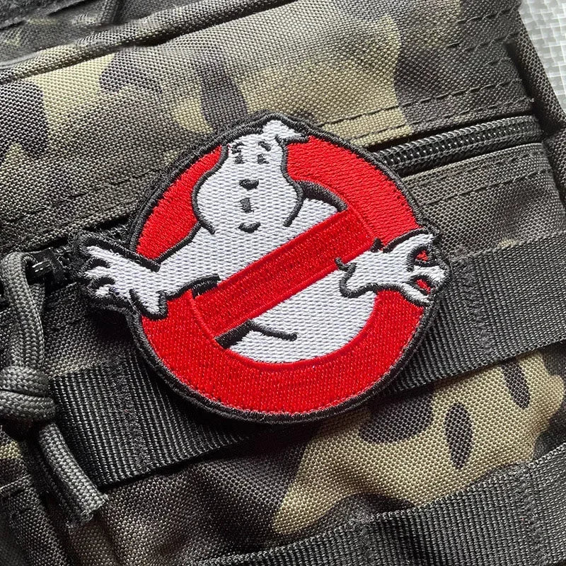 Ghost Busters Tactical Embroidered Patches for Clothing Stickers for Halloween Clothes Hook and Loop Tactical Patch Applique