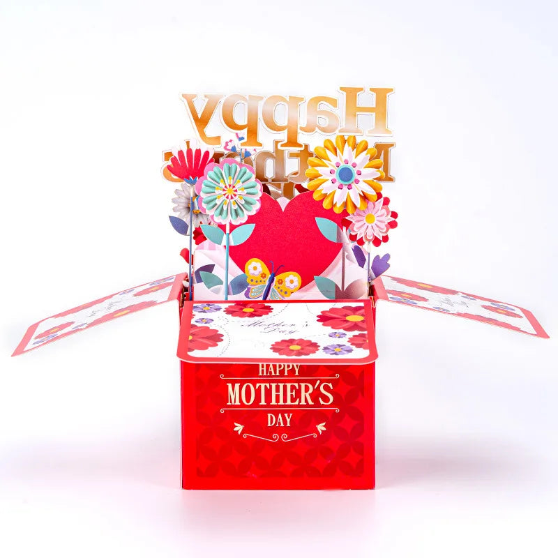 Mother's Day Cards HAPPY MOTHER'S DAY 3D Pop-Up Paper Flower Greeting Card Box