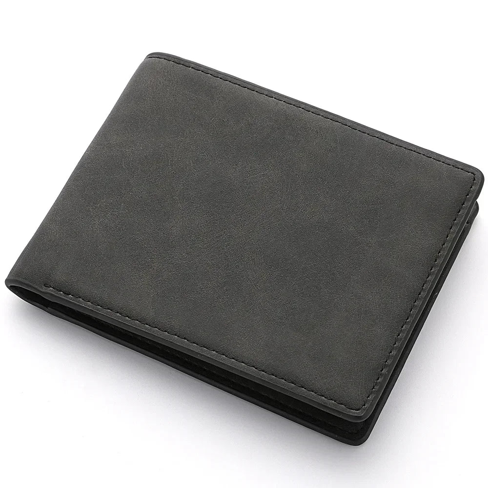2025 New Wallet Men's Genuine PU Leather Male Short Zipper Simple Soft Leather Light Money Clip Vintage Business Wallet Students