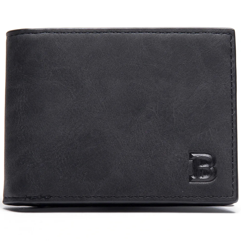 New Short Men Wallets Slim Card Holder Male Wallet PU Leather Small Zipper Coin Pocket Man Purse Wallet