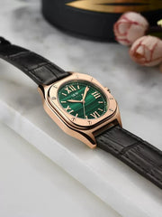 Carnival High Quality Classic Retro Women's Square Green Quartz Watch Women's Clock Luxury Style Sapphire Crystal Wristwatch