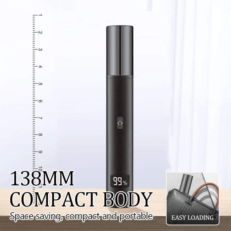 Electric 3 in 1 Nose Hair Trimmer Painless Eyebrow and Facial Hair Clipper LCD Display For Men Women USB Charging Cleaning Tool