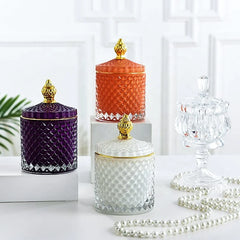 Luxury 10oz elegant Empty Candle vessels with lid For Wedding market