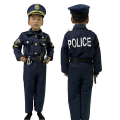 Kids Cosplay Movie&tv Police Officer Costume Sets Unisex 2023 Boys America Police Halloween Carnival Dress Up Party Stage Show