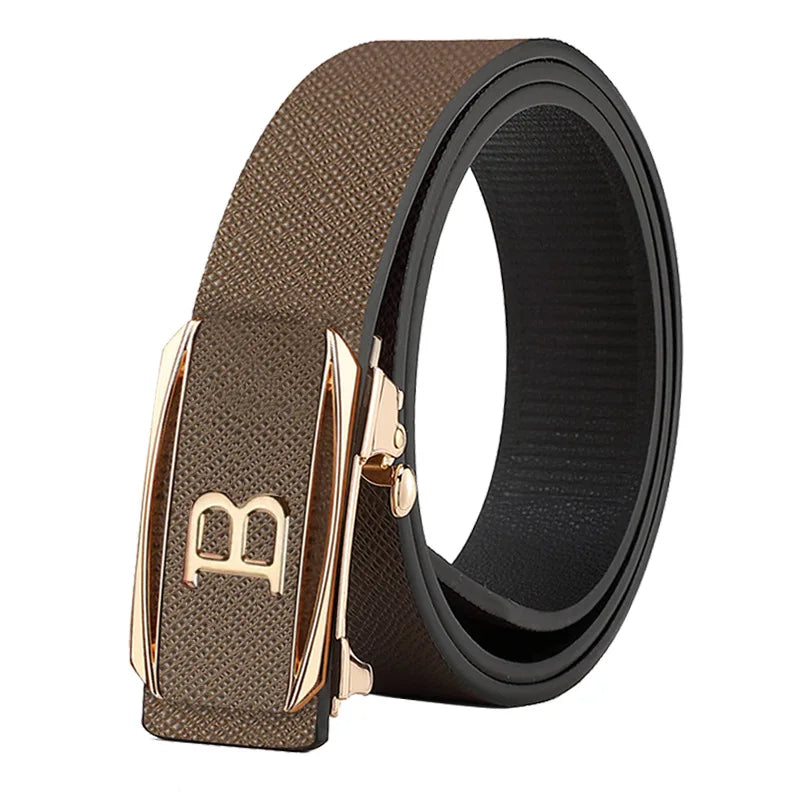 Men's Belt New Middle-aged and Young Business Leisure Automatic Buckle Belt Simple and Versatile Jeans Belt Luxury Belt for Man