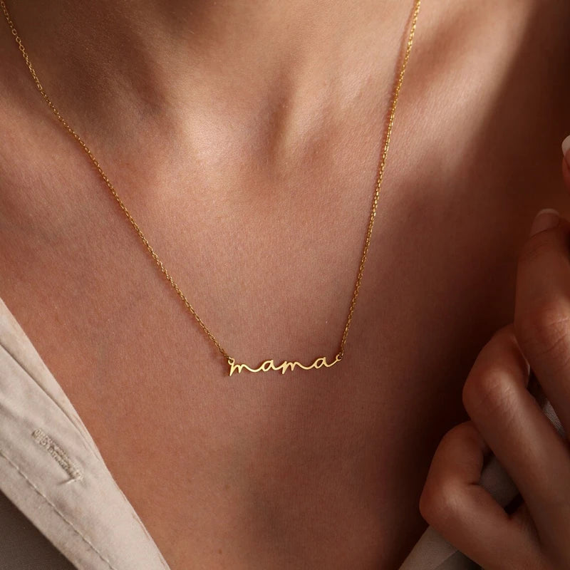 Mother's Day small Letter mama Pendant Necklace