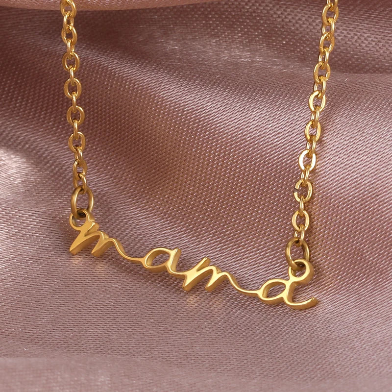 Mother's Day small Letter mama Pendant Necklace
