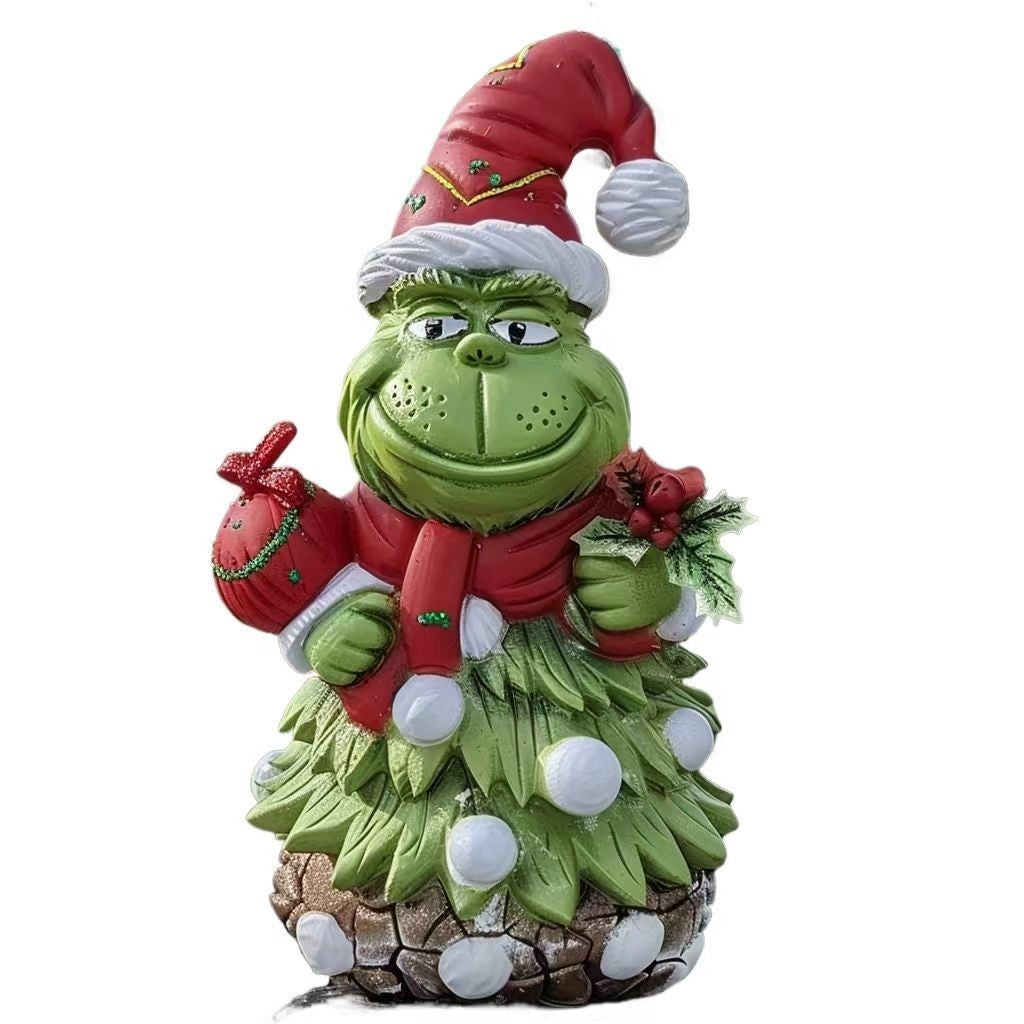 Christmas Green Fur Snowman Christmas Decoration Home Ornament